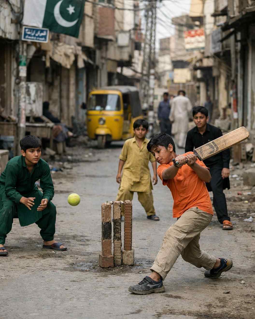 Kids Playing Cricket